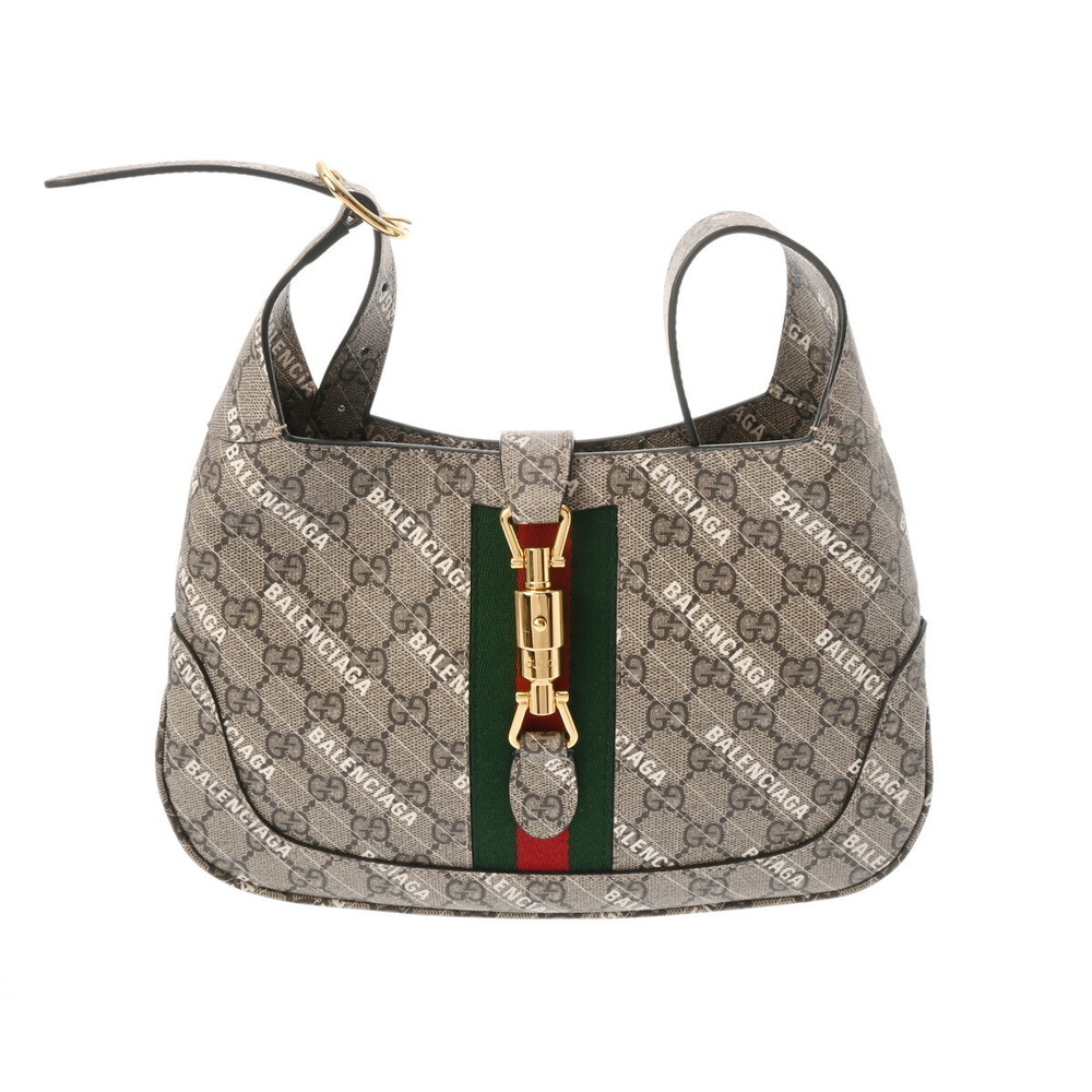 Gucci GG Supreme Jackie The Hacker Project Balenciaga Beige Shoulder Bag
